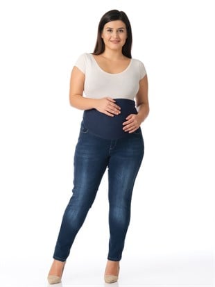 Busa Hamile Kot Pantolon Skinny ( Büyük Beden ) Mavi