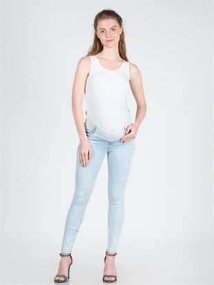 Busa Hamile Kot Pantolonu Skinny BUZ MAVİSİ