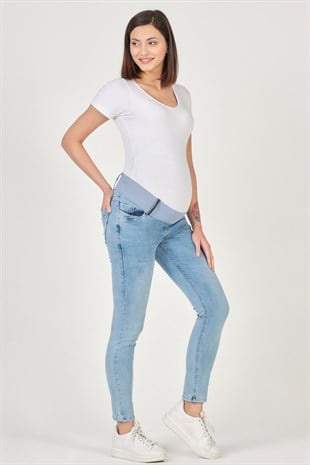 Busa Hamile Alt Karın Destekli Skinny Kot Pantolon MAVİ