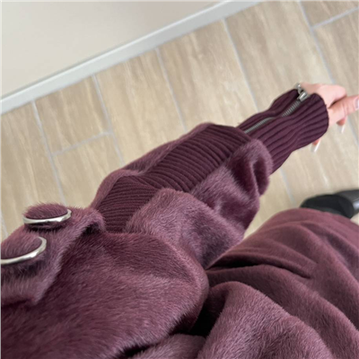 Fermuarlı Angora Kaban Koyu Mürdüm