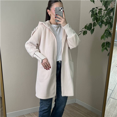 Fermuarlı Angora Kaban Krem Renk