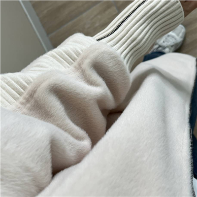 Fermuarlı Angora Kaban Krem Renk