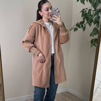 Fermuarlı Angora Kaban Taba Renk