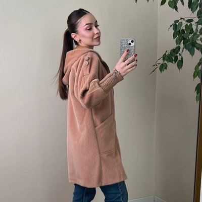 Fermuarlı Angora Kaban Taba Renk