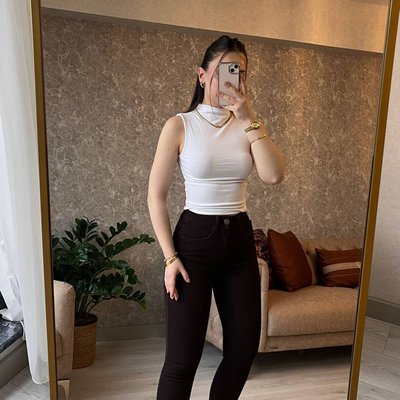 Kahve Dar Paça Kot Pantolon