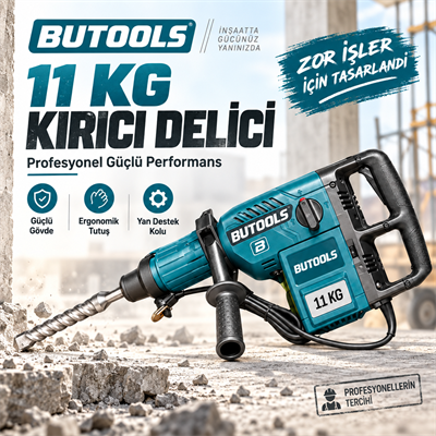 BUTOOLS 11 KG Kırıcı Delici Profesyonel Elektrikli Kırıcı Matkap