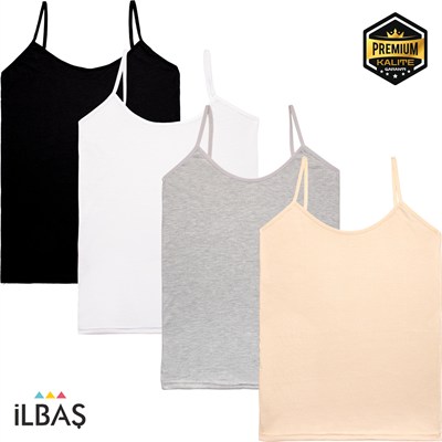 İLBAŞ TEKLİ PAKET VİSKON DÜZ İP ASKI BAYAN ATLET
