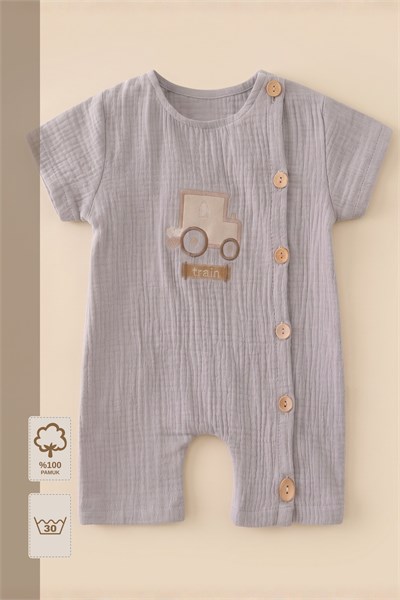 - %100 Pamuk Müslin Bebek Tulum