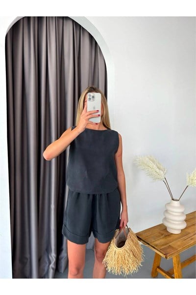 Gabardin İnce Şort Ve Atlet Takım