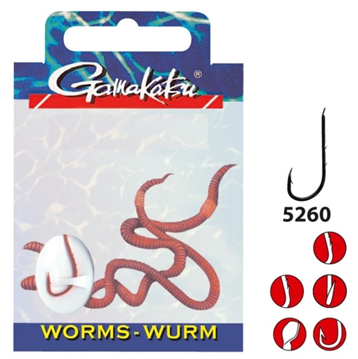 GAMAKATSU HOOK BKD-5260R WORM 75 cm İğne No:2