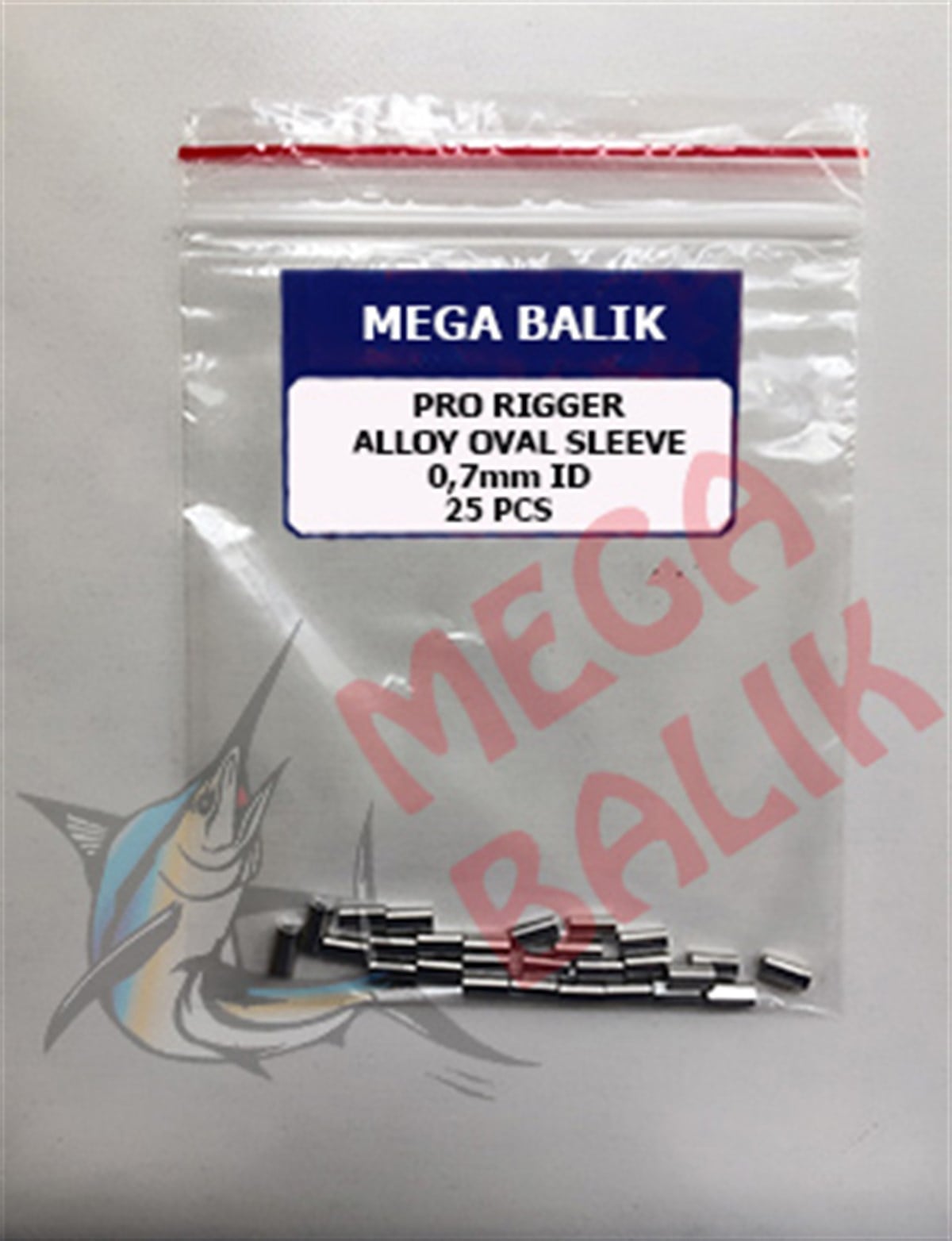 MEGA Aluminium Oval Sleeve, 0,7 mm (25 piece)