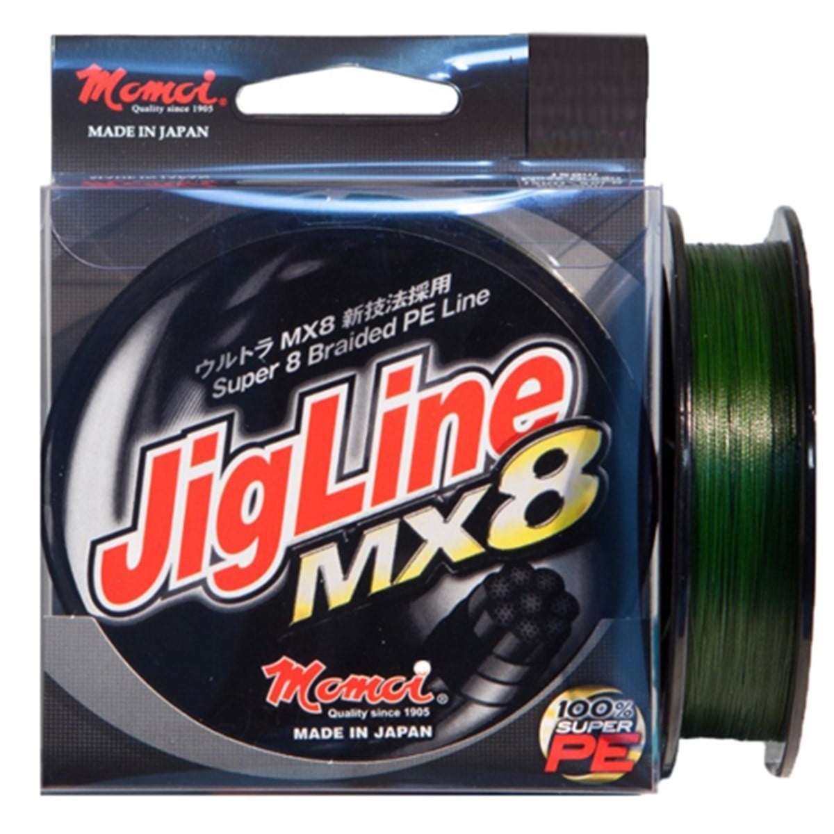 MOMOI JIGLINE MX8 0,18mm (25lb/12kg) 150mt Moss G.