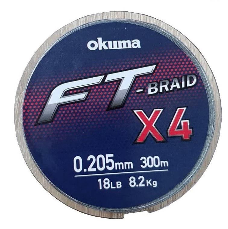 OKUMA FT-BRAIDED X 4 0,235mm 300mt GREY COLOR