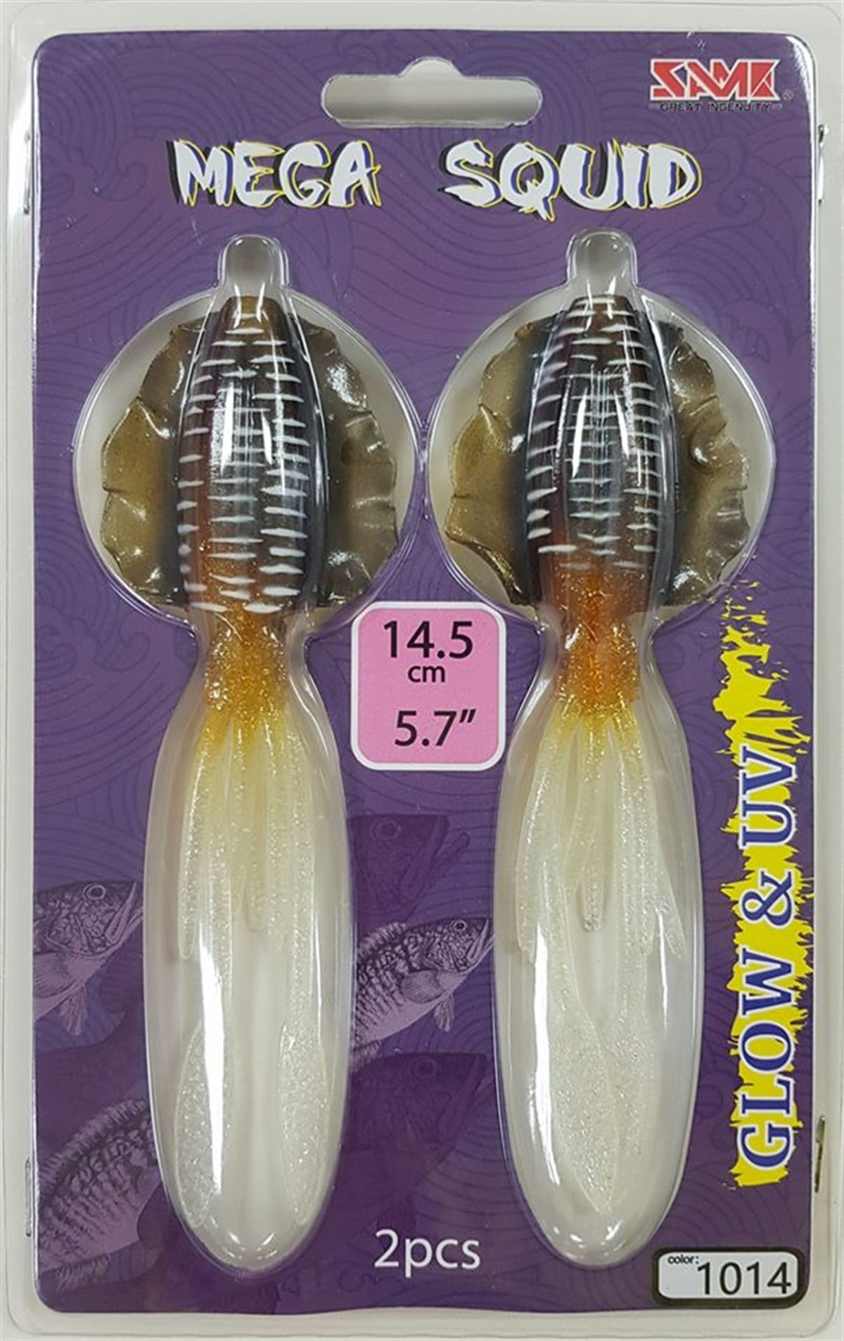 SAME MEGA Squid 14,5cm 2pcs Glow UV #1014