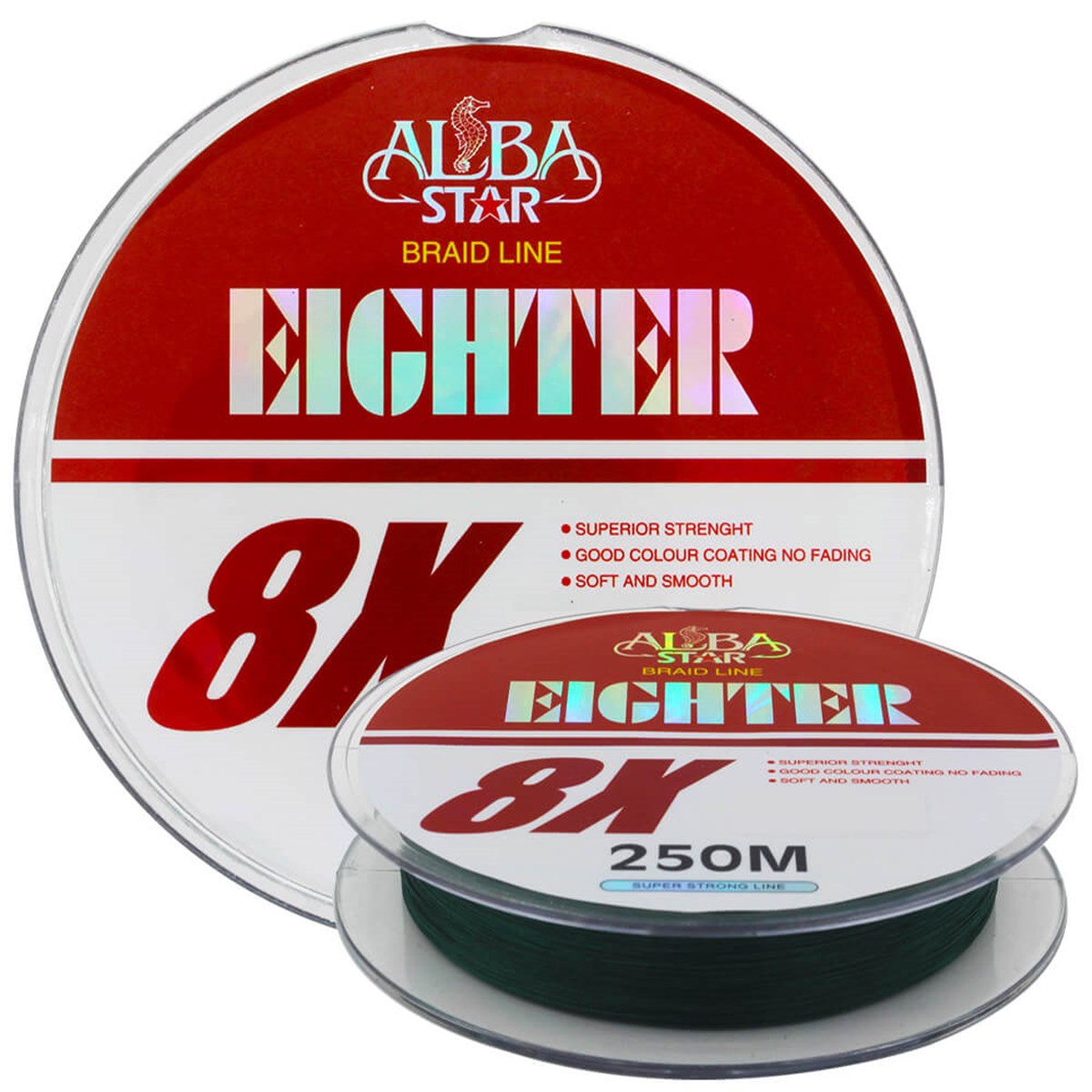 ALBASTAR EIGHTER 8X PE LINE D. GREEN 250mt 0,14mm 