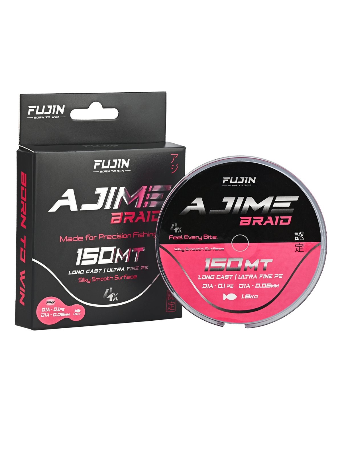 FUJIN Ajime Braid 4x 150mt PE 0.1 0,06mm Pink