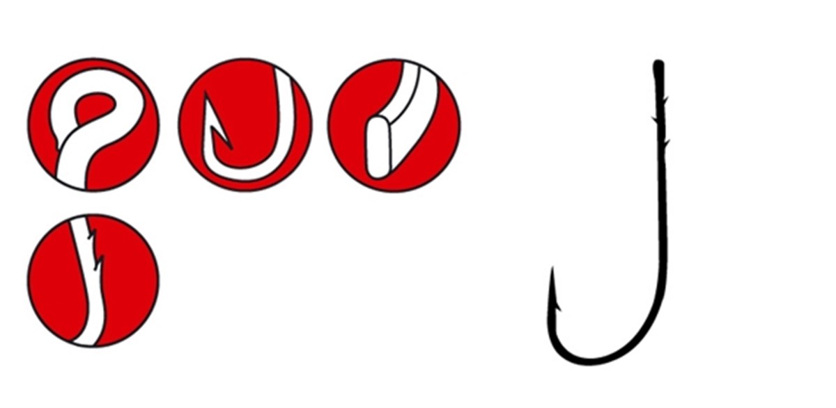 GAMAKATSU HOOK WORM 36  2/0 (SPR) (BLACK)