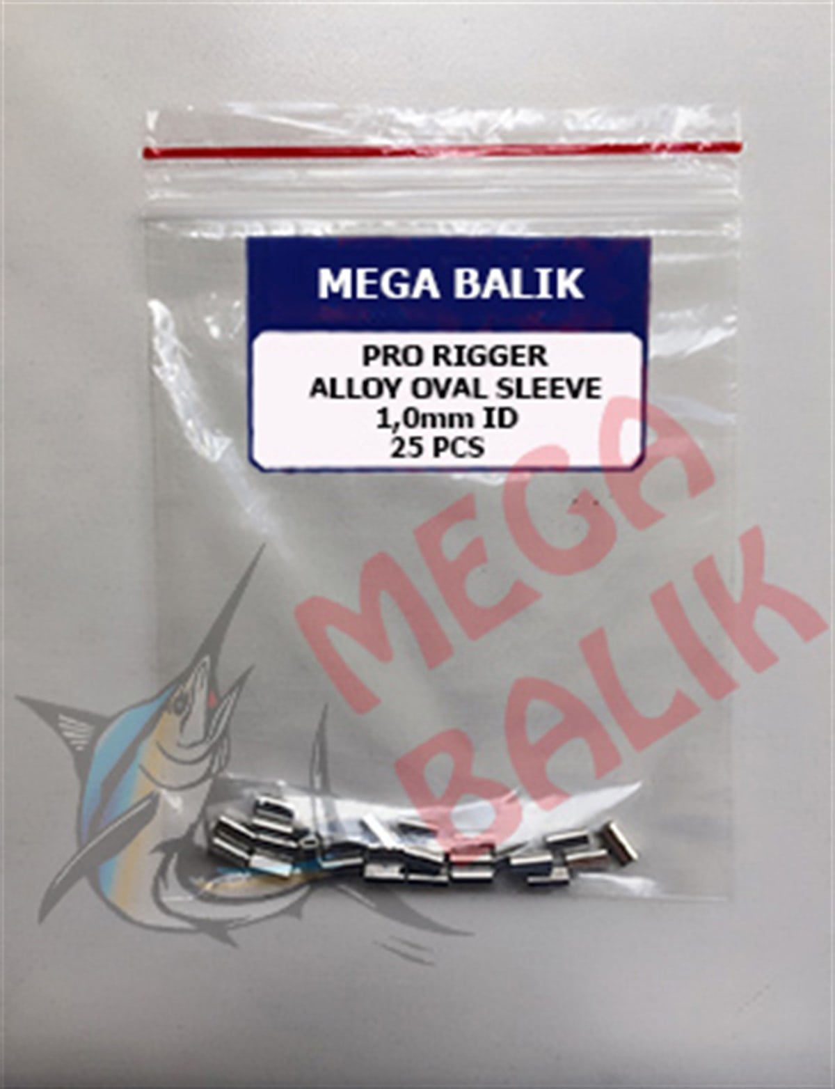 MEGA Aluminium Oval Sleeve, 1,0 mm (25 piece)
