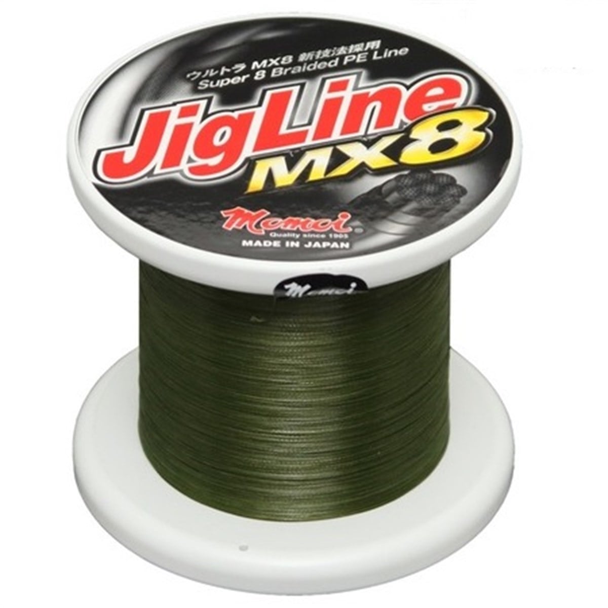 MOMOI JIGLINE MX8 0,37mm (70lb/32kg) 500mt Moss Gr