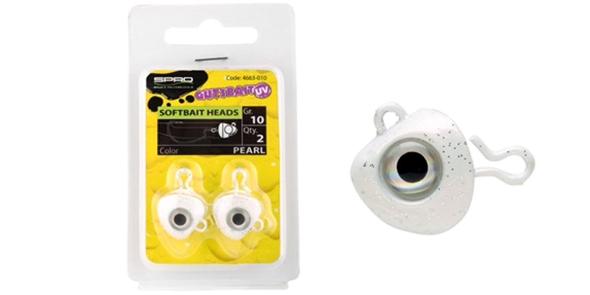 SPRO GUTS BAIT UV Heads Pearl 10gr (2'li Paket)