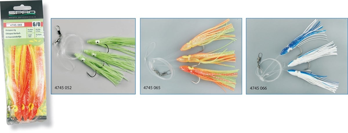 SPRO OCTOPUS RIG ORANGE/YEL 3HK #6/0