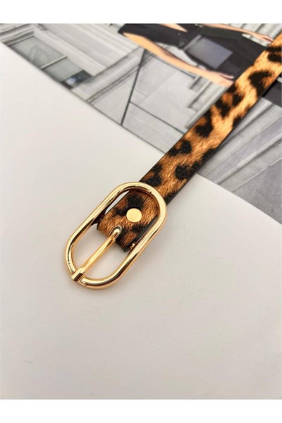  Gold Tokalı Kadın Kemer Pantolon Kemeri Elbise Kemeri Gömlek Kemeri Ceket Kemeri Leopar