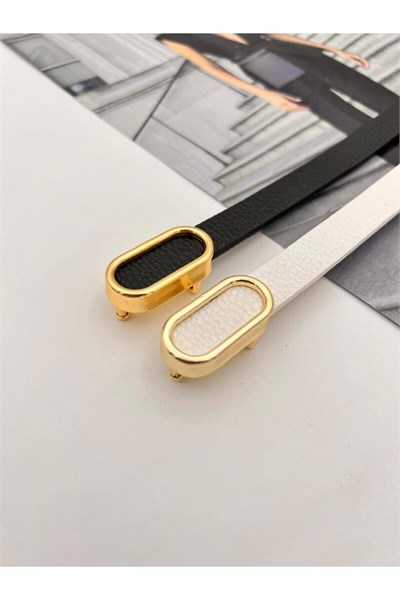 2li Ithal Oval Gold Tokalı Ince Kadın Kemer Pantolon Kemeri Elbise Kemeri Gömlek Kemeri Ceket