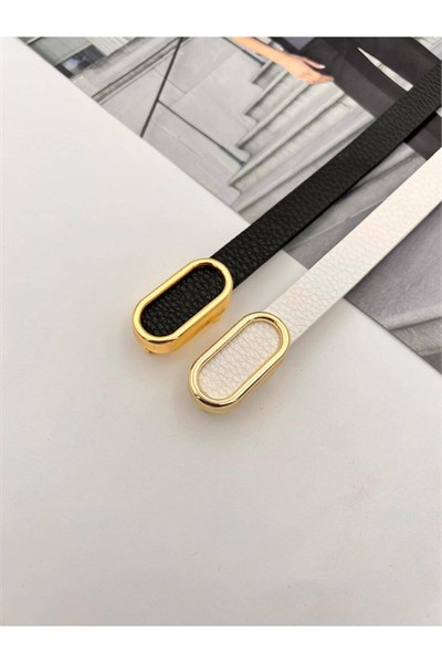 2li Ithal Oval Gold Tokalı Ince Kadın Kemer Pantolon Kemeri Elbise Kemeri Gömlek Kemeri Ceket