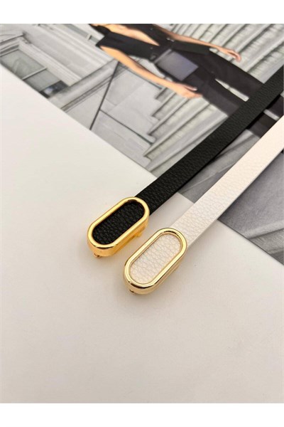 2li Ithal Oval Gold Tokalı Ince Kadın Kemer Pantolon Kemeri Elbise Kemeri Gömlek Kemeri Ceket