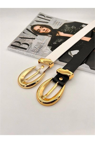 2li Köprülü Gold Kadın Kemer Pantolon Kemeri Elbise Kemeri Gömlek Kemeri Ceket Kemeri