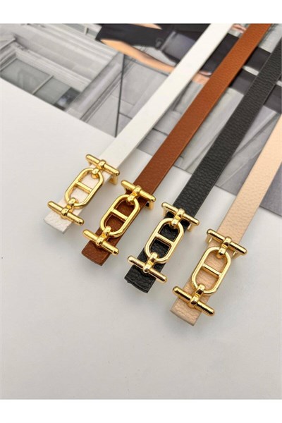 4lü Gold Tokalı Ince Kadın Kemer Pantolon Kemeri Elbise Kemeri Gömlek Kemeri Ceket Kemeri