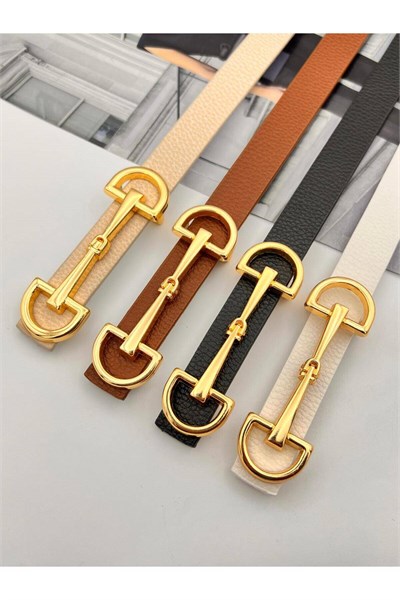 4lü Uzun Tokalı Gold Kadın Kemer Pantolon Kemeri Elbise Kemeri Gömlek Kemeri Ceket Kemeri