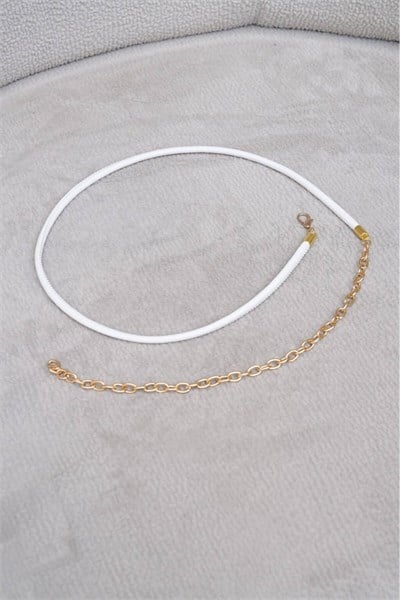 Gold Detaylı İp Kemer Zincir Kemer Elbise Kemeri Gömlek Kemeri Ceket Kemeri Bel Kemeri Vücut Kemeri