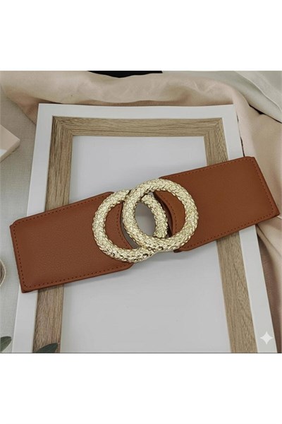 Gold Tokalı Elastik Kemer Kadın Kemer Elbise Kemeri Gömlek Kemeri Ceket Kemeri Vücut Kemeri Taba