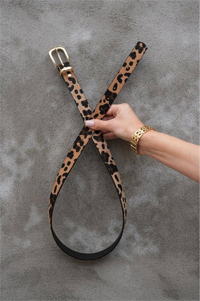 Gold Tokalı Leopar Kemer Pantolon Kemeri Elbise Kemeri Gömlek Kemeri Bel Kemeri Kot Kemeri Leopar