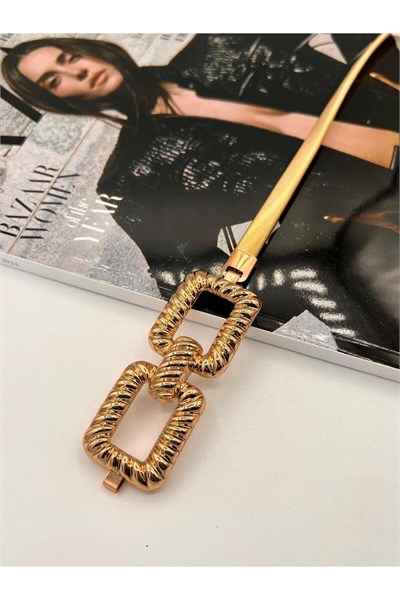 Gold Yaylı Kadın Kemer Elbise Kemeri Gömlek Kemeri Ceket Kemeri 