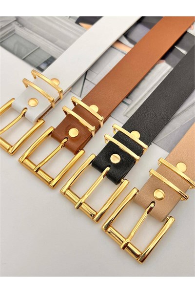 Izgara Köprülü Gold Tokalı Kadın Kemer Pantolon Kemeri Elbise Kemeri Gömlek Kemeri Ceket Kemeri