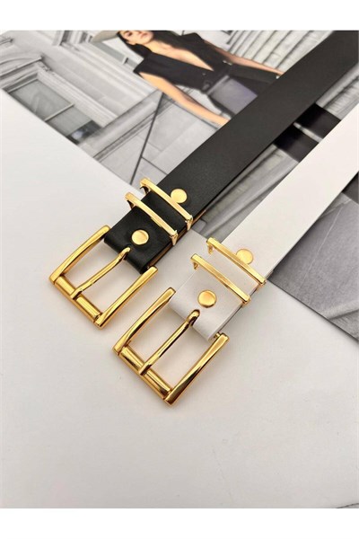 Izgara Köprülü Gold Tokalı Kadın Kemer Pantolon Kemeri Elbise Kemeri Gömlek Kemeri Ceket Kemeri