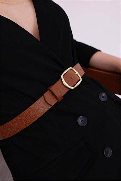 Oval Tokalı Kadın Kemer Elbise Kemeri Bel Kemeri Gömlek Kemeri pantolon kemeri Taba