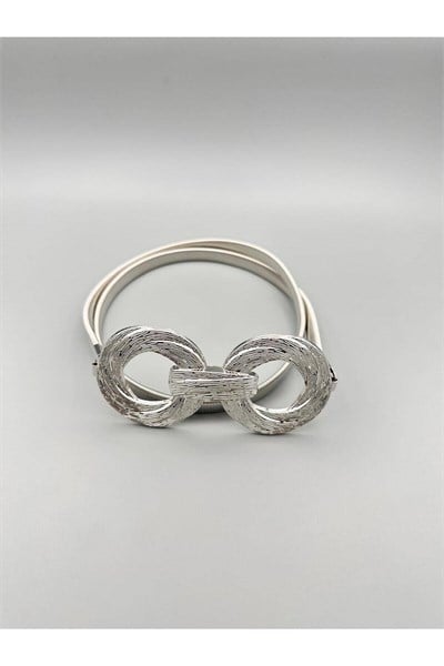 Silver Yaylı Esnek Zincir Kemer Kadın Kemer Elbise Kemeri Gömlek Kemeri Ceket Kemeri