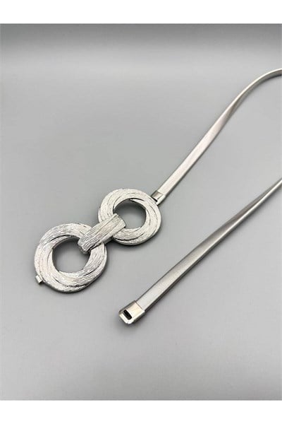 Silver Yaylı Esnek Zincir Kemer Kadın Kemer Elbise Kemeri Gömlek Kemeri Ceket Kemeri