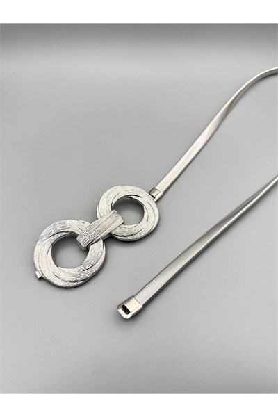 Silver Yaylı Esnek Zincir Kemer Kadın Kemer Elbise Kemeri Gömlek Kemeri Ceket Kemeri