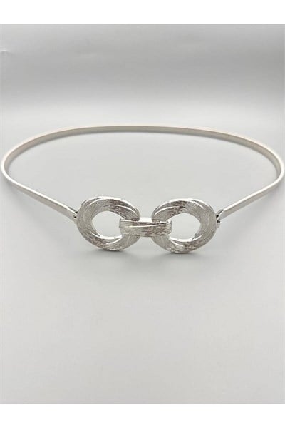 Silver Yaylı Esnek Zincir Kemer Kadın Kemer Elbise Kemeri Gömlek Kemeri Ceket Kemeri
