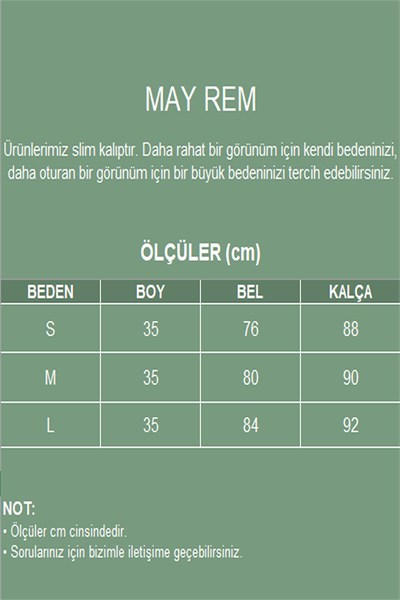 MAY REM Kadın Payet Detaylı Astarlı Mini Etek