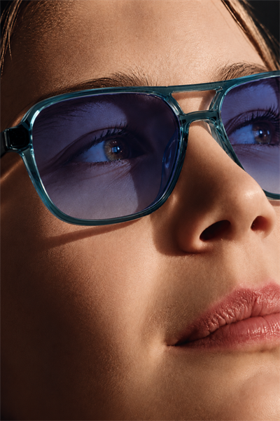 Unisex Mavi Degrade Camlı Kemik Çerçeve Aviator Güneş Gözlüğü