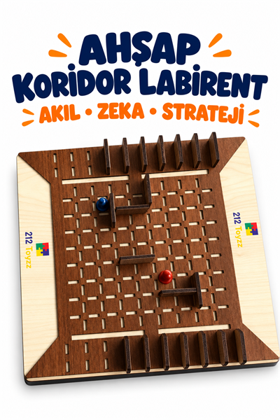 Ahşap Koridor Labirent Oyunu – Çocuklar ve Yetişkinler İçin Akıl, Zeka ve Strateji Geliştirici Eğitici Kutu Oyunu