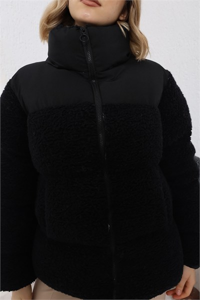 Kadın Peluş Robalı Şişme Mont