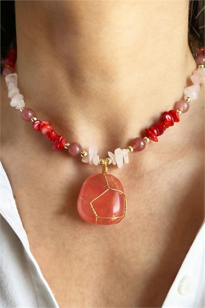 Agate Natural Stone Broken Stone Necklace