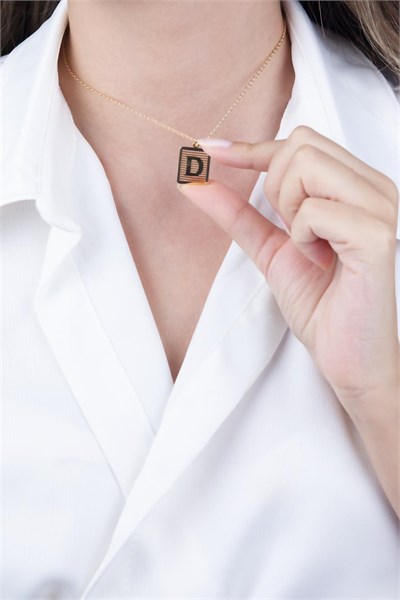 Gold-Plated D Letter Necklace