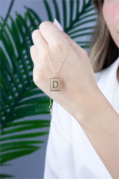 Gold-Plated D Letter Necklace